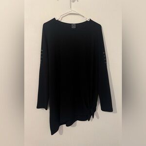 Clara Sun Woo Bottom Tie Blouse Button Detail Tunic Loose Lagenlook Size Small